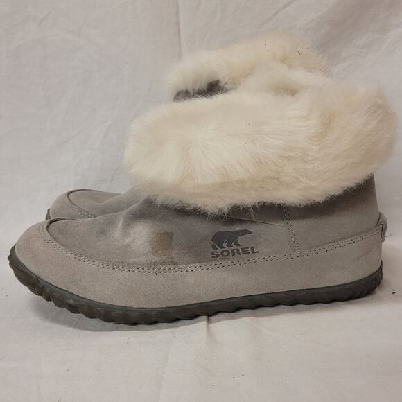 Sorel Suede Booties Shearling Women's 7 Gray - Picture 2 of 6